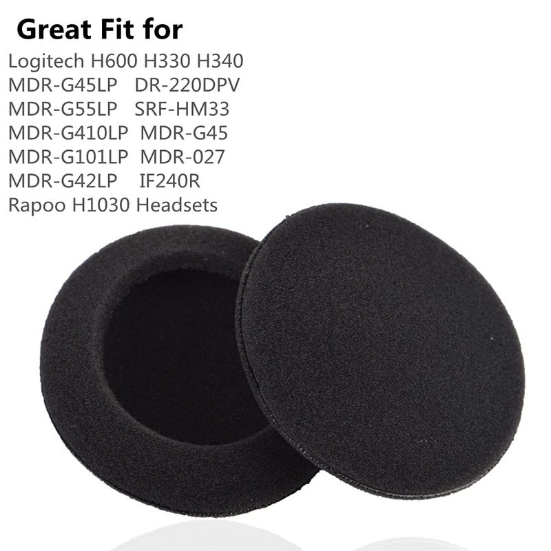 Koffmon 4 Pairs (2.4") Replacement Foam Earpads Ear Cushion Covers Compatible with Logitech H600 H330 H340 and Sony MDR-G45LP MDR-G55LP MDR-G410LP MDR-G101LP MDR-G42LP MDR-G45 SRF-HM33 Headphones (Black) - Image 3